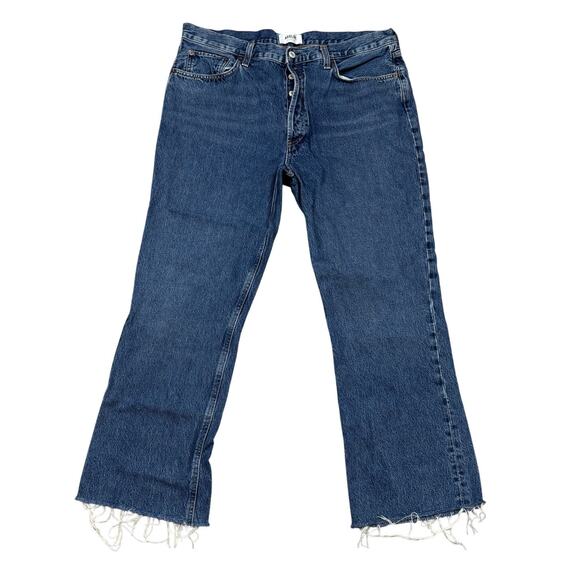 Agolde Mid Rise Relaxed Bootcut Ankle Fray Jeans Women's 32 - Picture 1 of 13